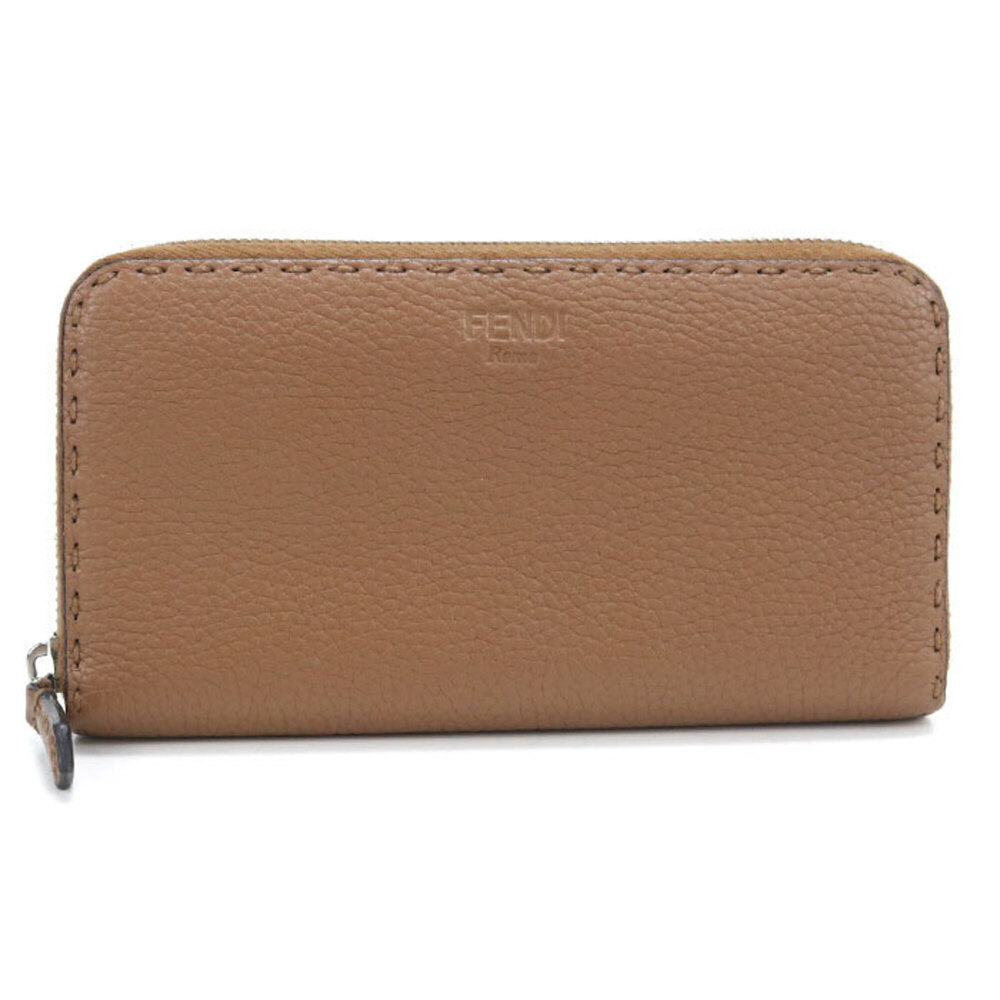 FENDI Fendi Long Wallet, Round Zipper, 8M0299 SFR Selleria, Women's, Brown